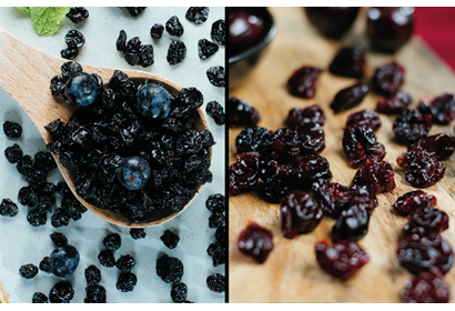 Picture of dried blueberries and cherries